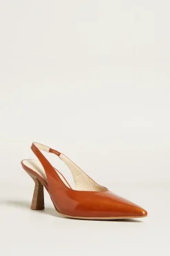 Slingback in pelle - Marrone