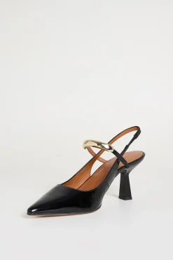 Slingback in pelle - Nero