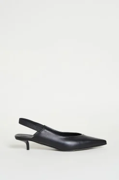 Slingback in pelle - Nero