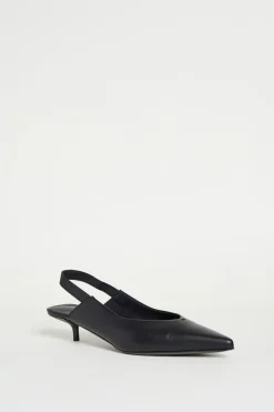 Slingback in pelle - Nero