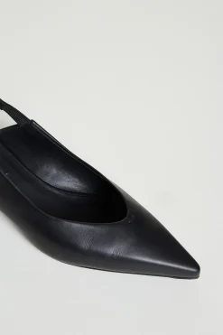 Slingback in pelle - Nero