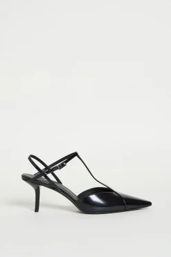 Slingback in pelle spazzolata - Nero