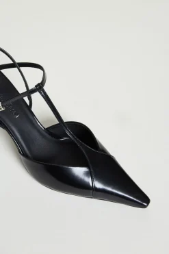 Slingback in pelle spazzolata - Nero
