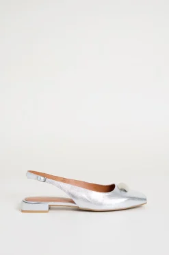 Slingback laminata - Argento
