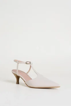 Slingback T-bar in pelle - Lilla
