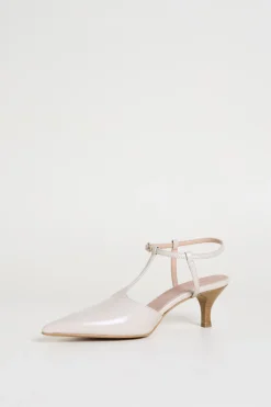 Slingback T-bar in pelle - Lilla