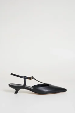 Slingback T-bar - Nero