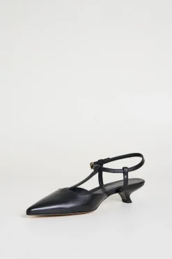 Slingback T-bar - Nero