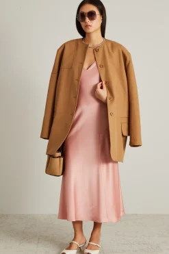 Slip dress in enver satin - Rosa