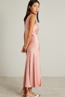 Slip dress in enver satin - Rosa
