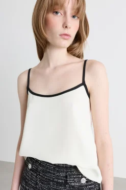 Slip top con dettagli a contrasto - Bianco
