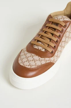 Sneaker in jacquard - Beige Marrone