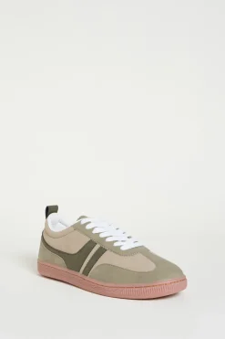 Sneaker in jersey bicolore - Cammello Verde