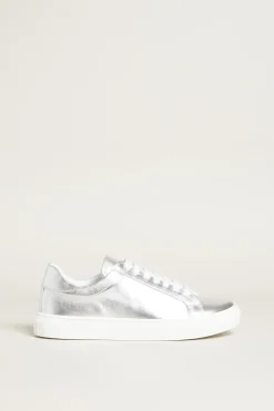 Sneakers in pelle laminata - Argento