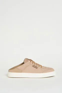 Sneaker sabot in pelle scamosciata - Cammello