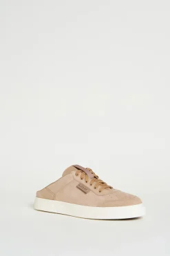 Sneaker sabot in pelle scamosciata - Cammello