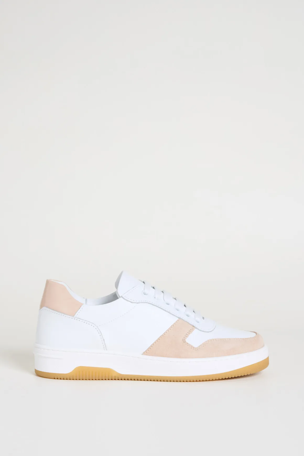 Sneakers in pelle bicolore - Bianco Rosa