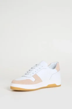 Sneakers in pelle bicolore - Bianco Rosa