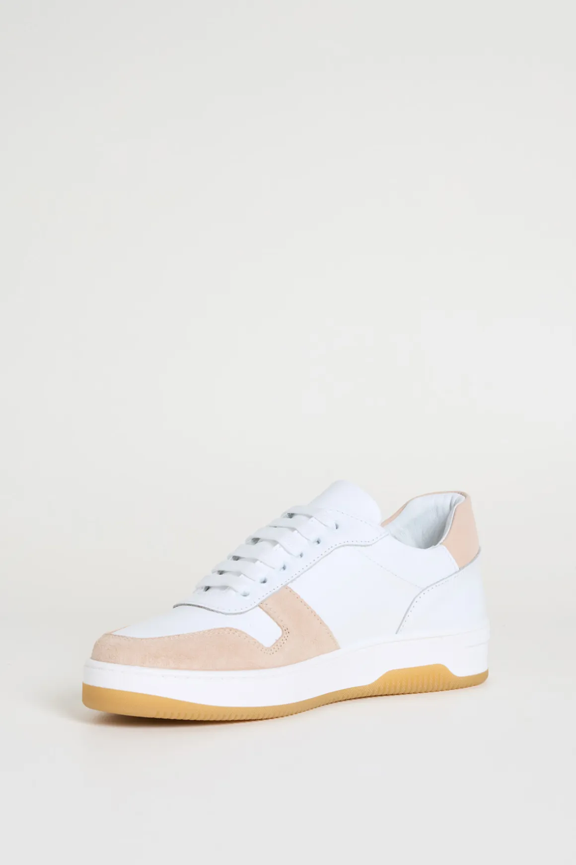 Sneakers in pelle bicolore - Bianco Rosa