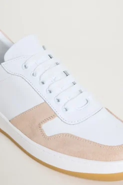 Sneakers in pelle bicolore - Bianco Rosa