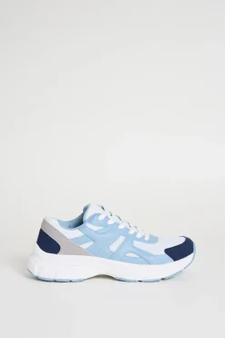 Sneakers in tessuto tecnico a rete - Azzurro