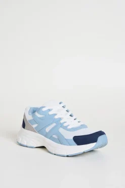 Sneakers in tessuto tecnico a rete - Azzurro