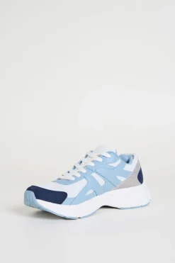 Sneakers in tessuto tecnico a rete - Azzurro