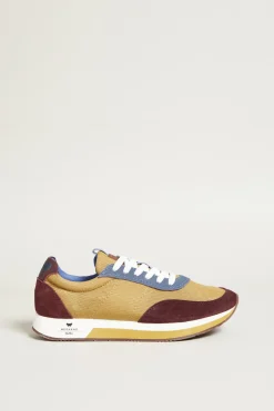 Sneakers in tessuto tecnico - Senape Bordeaux