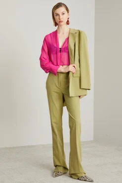 Spolverino corto in georgette - Fuxia