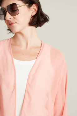 Spolverino corto in georgette - Rosa