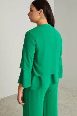Spolverino corto in georgette - Verde Prato