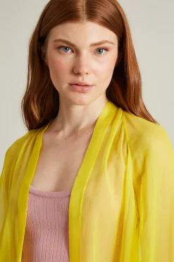 Spolverino in chiffon di seta - Giallo