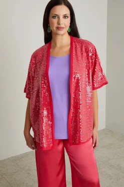 Spolverino in paillettes - Corallo