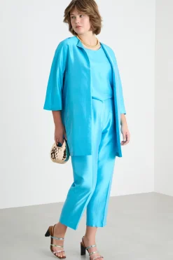 Spolverino in shantung - Azzurro