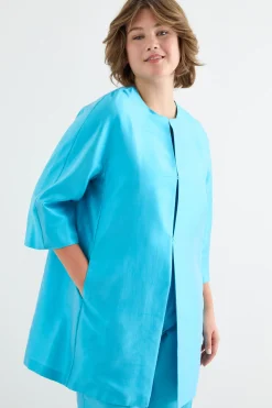 Spolverino in shantung - Azzurro