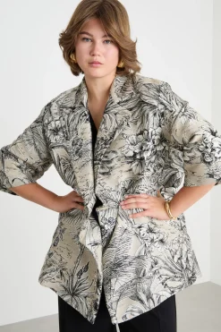 Spolverino jacquard - Beige Nero
