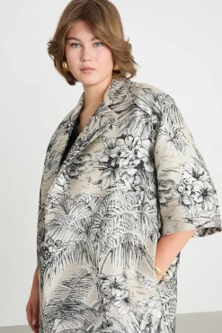 Spolverino jacquard - Beige Nero