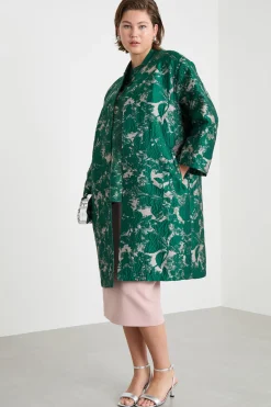 Spolverino jacquard - Verde Rosa