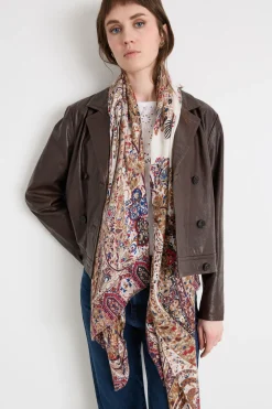 Stola con fantasia - Beige Bordeaux