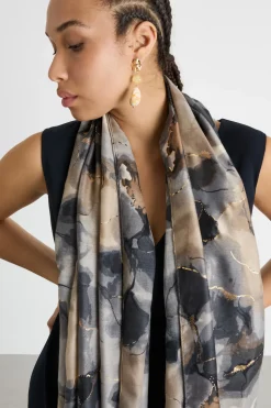 Stola con fantasia - Nero Beige