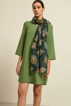Stola con fibra lamè - Verde Arancio