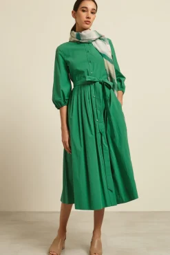 Stola con profili sfrangiati - Verde Bianco Arancio
