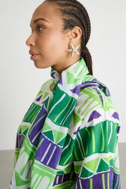 Stola in voile stampata - Verde Viola
