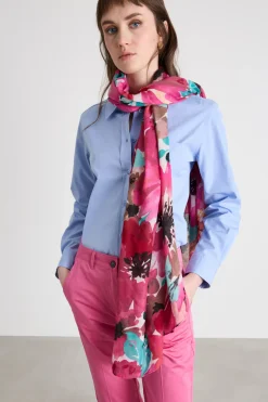 Stola leggera stampata - Rosa