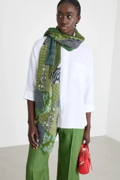 Stola leggera stampata - Verde