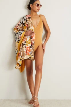 Telo mare con pon pon - Giallo Beige