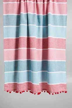 Telo mare con pon pon - Rosso Acquamarina Rosa