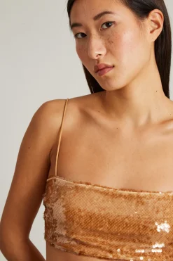 Top a fascia con paillettes - Oro