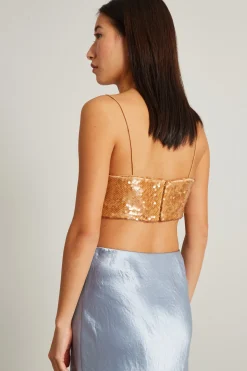 Top a fascia con paillettes - Oro