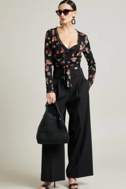 Top con pizzo - Nero Rosso